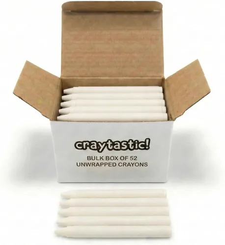 Miniatura 14 de Craytastic! Caja de 52 crayones sin envolver a granel (azul) para manualidades, fiestas, niños, crayones sin papel, sin envoltura de papel, prueba