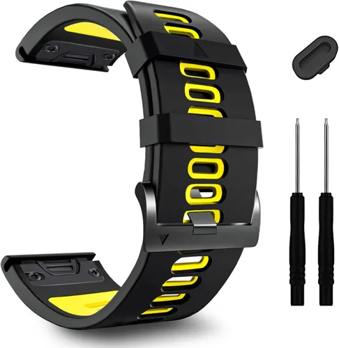 Miniatura 13 de ZPJPPLX 26mm Correas de reloj de fácil ajuste para tactix 8 Fenix 8 51mm 7X Pro 6X 5X, correas deportivas de silicona suave compatibles para Garmin