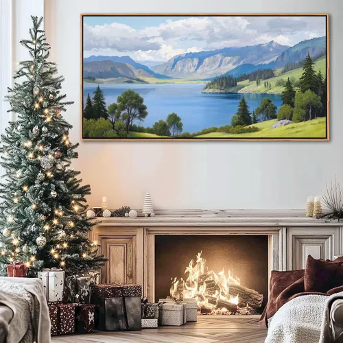 Miniatura 10 de AJAZIKO Arte de Pared de Vaca de las Tierras Altas - Decoración de Pared de Granja y Campo Rústico, Cuadros Grandes en Lienzo para Sala de Estar