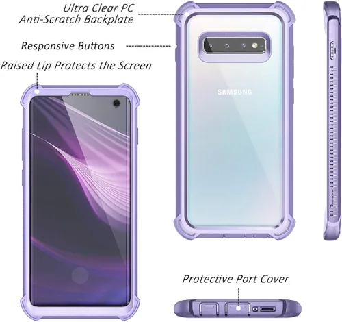 Miniatura 3 de Dexnor Funda compatible con Samsung Galaxy S10 de 6.1 pulgadas, protección resistente, parte trasera dura, protector protector a prueba de golpes