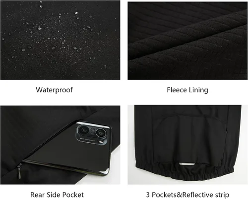 Miniatura 4 de RISESBIK Chaleco de ciclismo térmico de forro polar para hombre, resistente al viento, impermeable, ropa de abrigo para ciclismo, chaleco