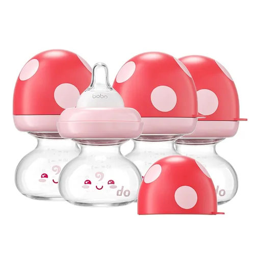 Miniatura 10 de YOHKOH Biberones de vidrio para recién nacidos con pezón de flujo lento para 0+ meses, biberón de cuello ancho, 2.7oz/80ml