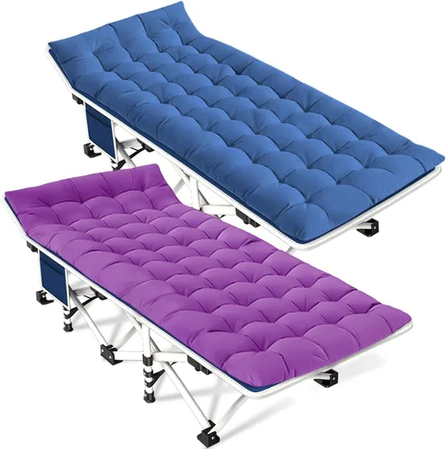 Miniatura 9 de Catre de Camping con Almohadilla Gruesa Catres para Dormir Cama de Camping Catre Plegable 450LBS(Carga Máxima) Cómodo Doble Capa Oxford Resistente