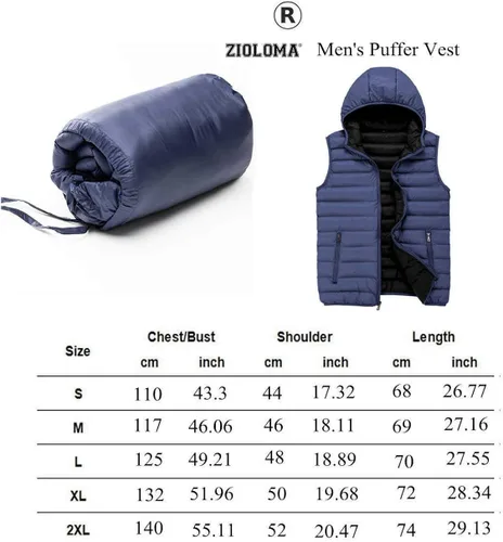 Miniatura 3 de Chaleco acolchado de invierno para hombre con capucha