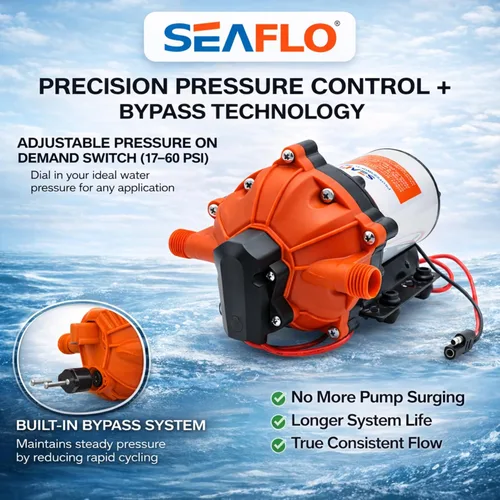 Miniatura 10 de SEAFLO bomba de agua de diafragma de alta presión, 12V, 5.5 GPM, 60 PSI