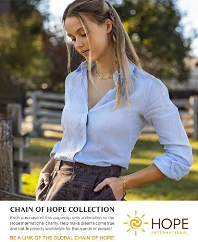 Miniatura 2 de Benevolence LA Collar de cadena de clip para mujer con juego de pulsera de clip, collar de eslabones de cadena de oro, collar y pulsera de oro de 14