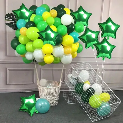 Miniatura 3 de 20 globos de estrella verde de 18 pulgadas, globos de papel de aluminio con estrella de Mylar para boda, cumpleaños, baby shower, primavera