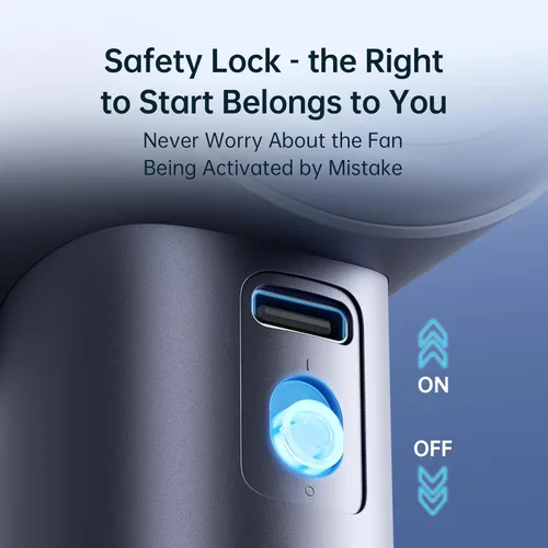 Miniatura 5 de JISULIFE Ventilador de mano portátil, velocidad (1-100) Turbo Mini ajustable y batería de 3600 mAh, ventilador personal recargable, pantalla Azul