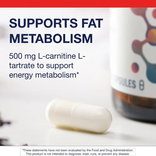 Miniatura 3 de Metagenics L-Carnitina - Suplemento de aminoácidos para el metabolismo de las grasas y el apoyo energético* - 500 mg de L-carnitina L-tartrato - Sin