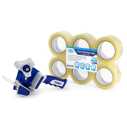 Miniatura 8 de IDL Packaging Concord Cinta de embalaje con dispensador – 6 rollos de 2 pulgadas x 2.6 mil x 110 yardas, cinta transparente – Excelente sellado