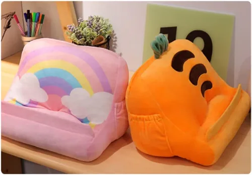 Miniatura 7 de Dpofirs Soporte de almohada para tableta, soporte de tableta de felpa suave con bolsillos de almacenamiento para niños, compatible con almohadillas