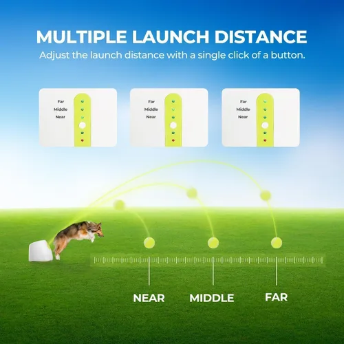 Miniatura 2 de ALL FOR PAWS Lanzador automático de bolas para perros, máquina interactiva para cachorros, bolas para mascotas, para exteriores, 6 bolas incluidas