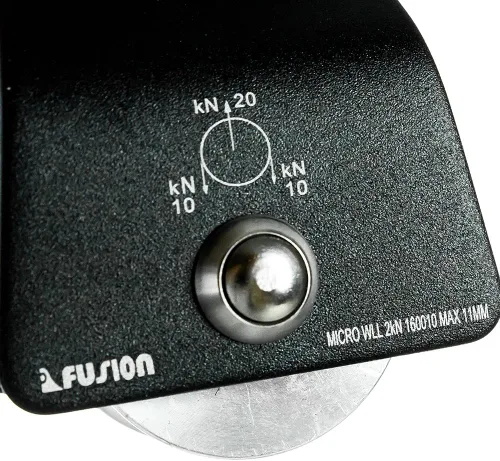Miniatura 6 de Fusion Climb Ekat Micro Polea de oscilación lateral de aluminio, tirolesa para patio trasero, carretilla