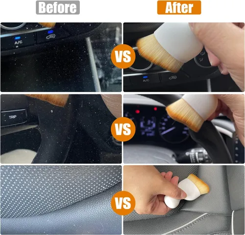 Miniatura 3 de Pincuttee Cepillo de detalles de coche para interior, kit de cepillo para detalles de automóvil, cepillo de cerdas suaves, herramienta universal