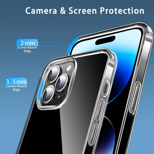 Miniatura 8 de Funda magnética compatible con iPhone 14 Pro Max, compatible con carga inalámbrica MagSafe, parte trasera transparente antiarañazos, a prueba