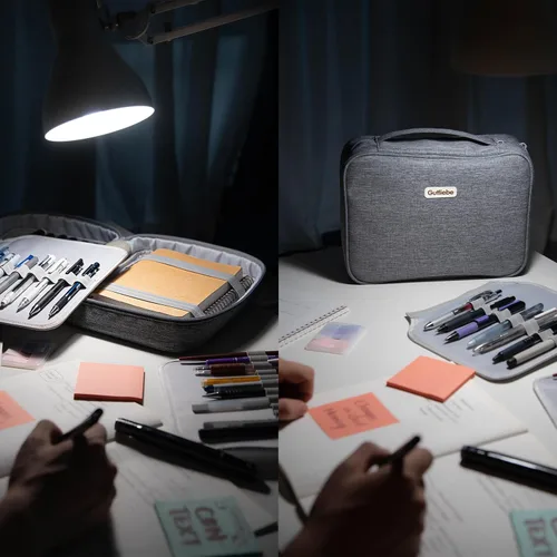 Miniatura 7 de Estuche organizador grande para lápices, tamaño XXL, capacidad extra grande, multifuncional, impermeable, portátil, para artistas, oficina, funda