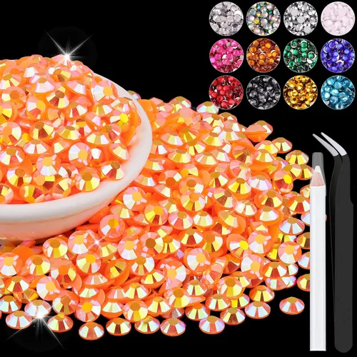 Miniatura 13 de 12000 diamantes de imitación de resina de 0.079 pulgadas a granel para manualidades (transparente), cristales deslumbrantes con parte trasera plana