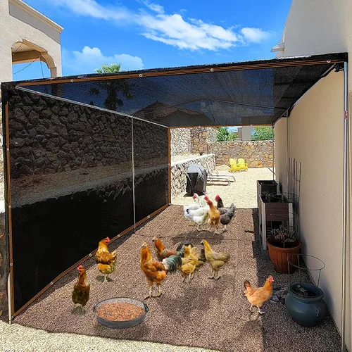 Miniatura 6 de 90 % tela de sombra negra, lona de malla duradera con ojales, malla de sombra solar resistente para jardín con borde reforzado para cobertura
