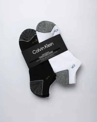 Miniatura 163 de Calvin Klein Calcetines para hombre, mezcla de algodón, acolchados, sin talla, forro de calcetines atléticos (6 unidades)