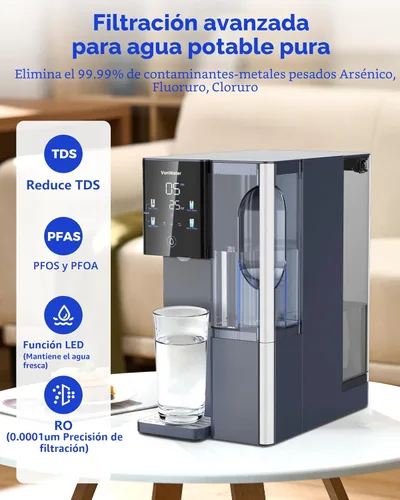 Miniatura 2 de Sistema de filtro de agua de 7 etapas por ósmosis inversa de mostrador, 528 galones de filtración de agua RO con jarra portátil, NSF/ANSI Ct910-azul