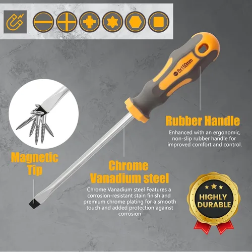 Miniatura 6 de MulWark Juego de destornilladores magnéticos con estuche, juego de destornilladores de 59 piezas incluye destornilladores Phillips, hexagonales