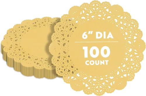 Miniatura 68 de Restaurantware Pastry Tek Blondas de Encaje de 4 x 4 Pulgadas 100 Vajilla Decorativa - Blondas de Mesa Desechables Redondas de Papel Negro