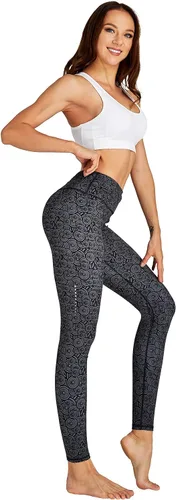 Miniatura 6 de COOLOMG Pantalones de yoga para mujer, mallas capri para correr, leggings de tiro bajo, entrenamiento, gimnasio con bolsillos ocultos
