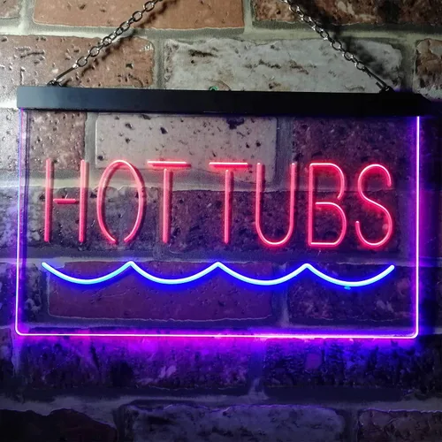 Miniatura 2 de ADVPRO Hot Tubs Supply Dual Color LED Neon Sign Blue & Red 12" x 8.5" st6s32-i3375-br