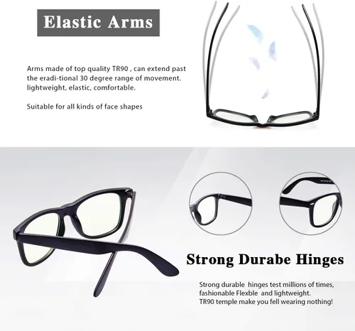 Miniatura 4 de GY Snail - Lentes de bloqueo de luz azul para hombres, anteojos de seguridad para juegos, alivio de fatiga ocular y mejor sueño