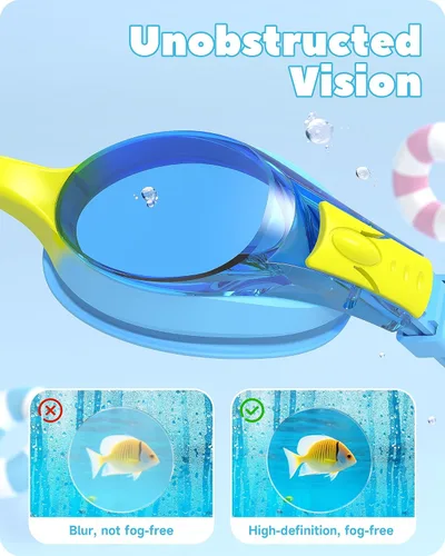 Miniatura 3 de findway Gafas de natación para niños, antivaho y sin fugas, para niñas de 3 a 14 años