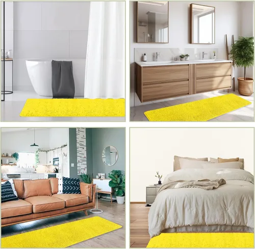 Miniatura 257 de Alfombra de baño pequeña de 12 x 18 pulgadas, lavable y absorbente, antideslizante, alfombra de baño de felpilla gruesa y suave para baño, ducha