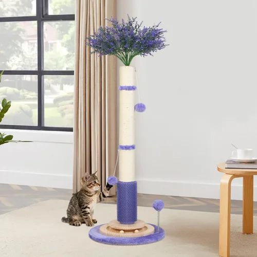 Miniatura 9 de Poste rascador para gatos de interior para adultos grandes, poste vertical de 45 pulgadas de alto con poste de sisal de 3.5 pulgadas de diámetro