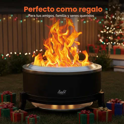 Miniatura 5 de BALI OUTDOORS Chimenea sin humo de 22 pulgadas para exteriores, fogata al aire libre con bandeja de cenizas, hoguera portátil para leña