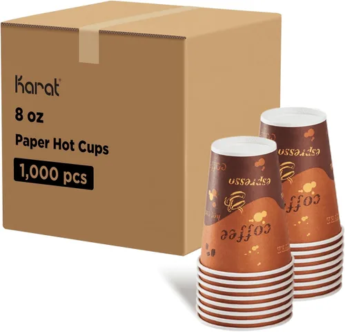 Miniatura 16 de Karat Taza de papel para café expreso de 4 oz, 1000 unidades, taza desechable para enjuague bucal, para bebidas calientes y frías, blanca (C-K504W)