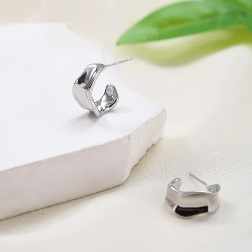 Miniatura 6 de Aretes de aro gruesos de oro para mujer, chapados en oro de 14 quilates y plata, aretes geométricos, aretes colgantes de nudo de moda