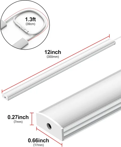 Miniatura 6 de Iluminación enchufable para debajo del gabinete, luces de mostrador regulables para cocina, 2 piezas de 12 pulgadas, blanco frío de 6000 K, luz LED
