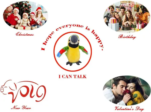Miniatura 6 de Vincilee Talking Parrot Repeat What You Say Mimicry - Juguete interactivo de peluche para mascotas, juguetes interactivos para regalar a los niños