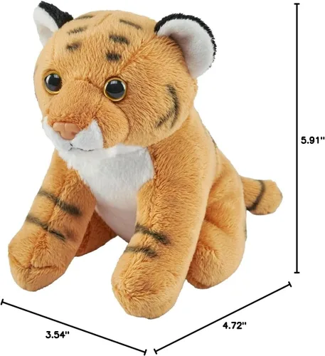 Miniatura 2 de Wild Republic Pocketkins Eco Tiger, animal de peluche, 5 pulgadas, juguete de peluche, hecho de materiales reciclados, respetuoso con el medio