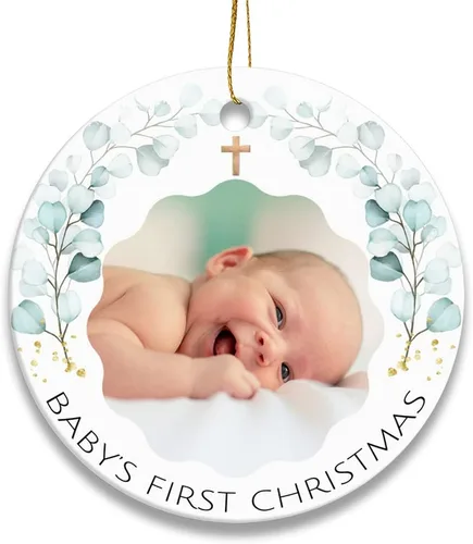 Miniatura 9 de Adorno de Navidad personalizado con nombre de la familia, accesorios de decoración para árbol de Navidad 2023, adornos de cerámica para puerta