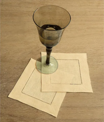 Miniatura 2 de Solino Home Servilletas de cóctel de lino con vainica de 6 x 6 pulgadas, 100 % lino puro, color beige, juego de 12 servilletas cuadradas pequeñas