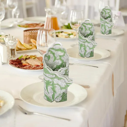Miniatura 5 de Ridhi Juego de 4 servilletas bordadas reutilizables de algodón para bodas, fiestas, regalo diario para primavera, Pascua, San Valentín