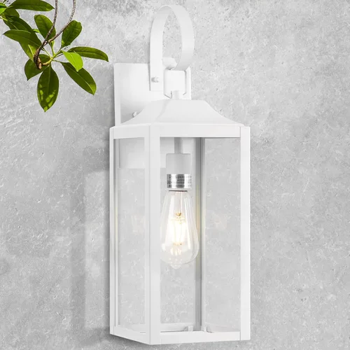 Miniatura 9 de Lámpara de pared grande de 19 pulgadas para exteriores del anochecer al amanecer, luz de porche dorada, linterna de pared para exteriores, lámpara
