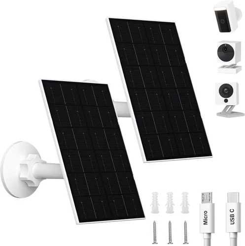 Miniatura 8 de FUTUREZEN Panel solar de 4 W para cámaras WYZE, cargador solar USB-C y micro USB, compatible con WYZE Cam Pro, cámara exterior V1/V2, cable de 9.8