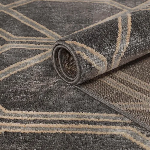 Miniatura 6 de Superior Alfombra de área de 2 x 3 pies y 0.394 in de altura con respaldo de yute, tejida a la moda y asequible colección Abner, color negro