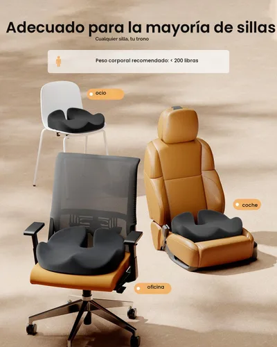 Miniatura 7 de ProtoArc Cojín de Asiento, Cojín de Silla de Oficina para Ciática, Cojín de Cóccix, Cojín Ergonómico de Espuma Viscoelástica para Automóvil, Hogar