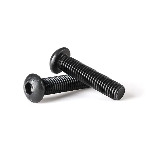 Miniatura 5 de Tornillos de cabeza de botón M4-0.028 x 0.315 in, acero de aleación de grado 10.9, acabado de óxido negro, unidad de enchufe Allen, máquina métrica