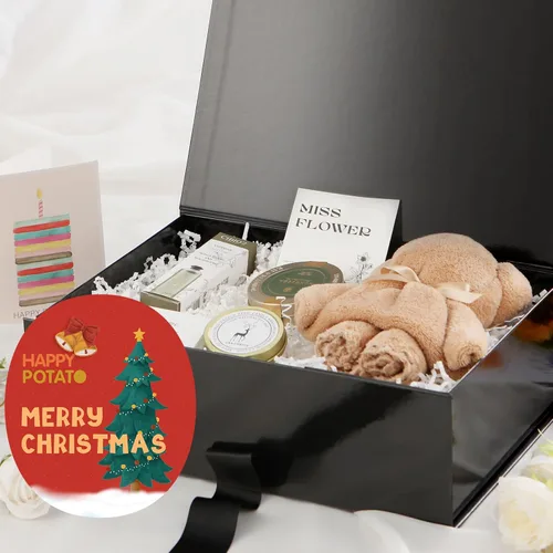 Miniatura 7 de HAPPY POTATO Caja de regalo grande negra con tapa y cinta 13.5x9x4.1 pulgadas, caja de propuesta para padrinos, caja de regalo magnética para Cinta