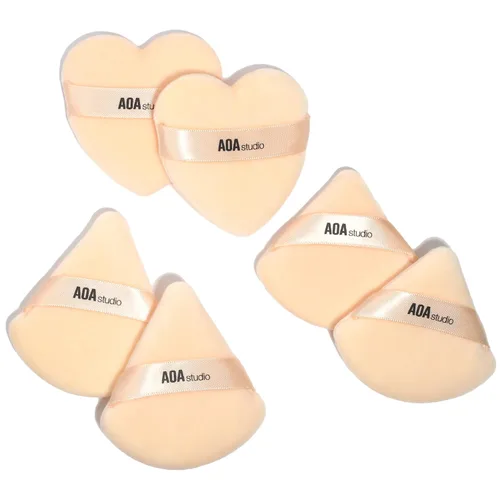Miniatura 10 de AOA Studio Velvet Puffs - Juego de 6 esponjas de maquillaje sueltas en polvo corporal, esponja, licuadora de terciopelo, juego de esponjas de mezcla