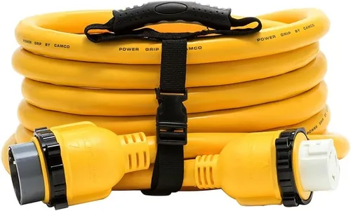 Miniatura 6 de Camco PowerGrip - Cable de extensión para marino/barco de 12 pies con adaptadores de bloqueo de 164.0 ft/50 F, permite una fácil conexión del barco