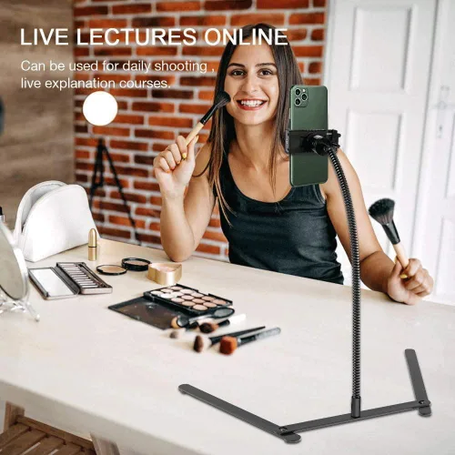 Miniatura 8 de Soporte de teléfono con cuello de cisne, soporte de teléfono ajustable para escritorio, soporte de teléfono para grabar transmisión en vivo, soporte